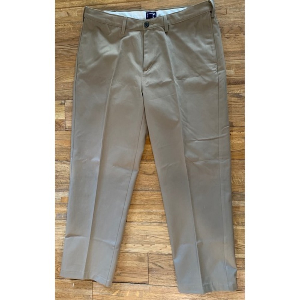 2 Pair-Lands End Traditional Fit Chino Straight Leg Flat Front Preppy Classic-38 - Picture 9 of 15